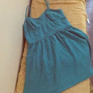 Pinstriped denim sun dress